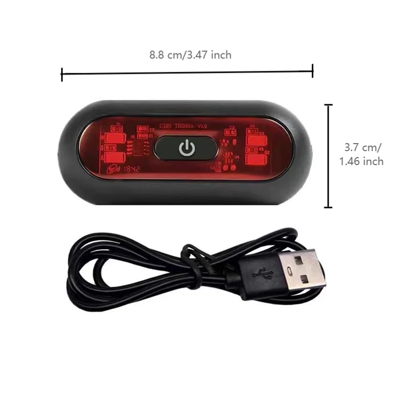 USB Rechargeable Bike Tail Light, 6 Modes LED Safety Warning Light for Bicycle Motorcycle Helmet, Waterproof