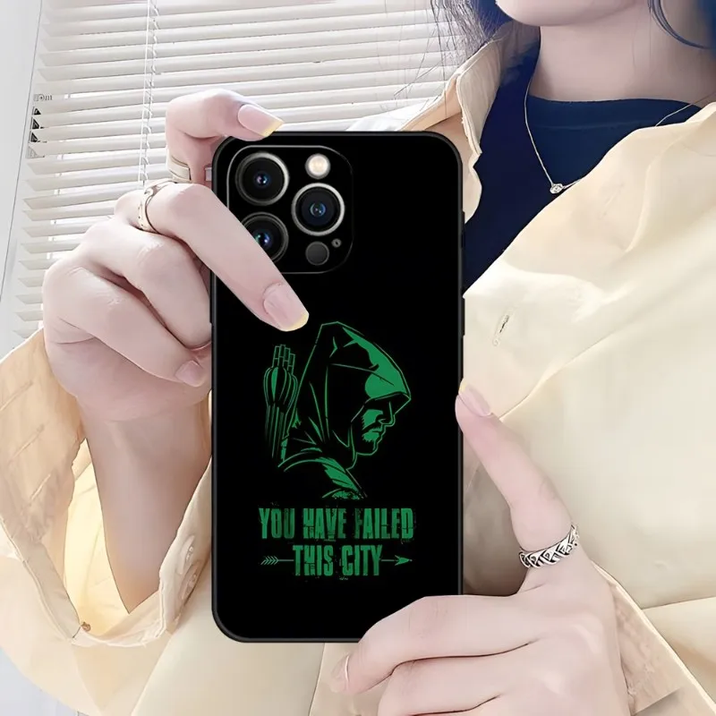 Super Hero Green Arrow Phone Case Fundas For Iphone 15 Pro Max 14 13 Mini 11 12 Xr X Xs 6 6s 7 8 Plus Shockproof Back Cover