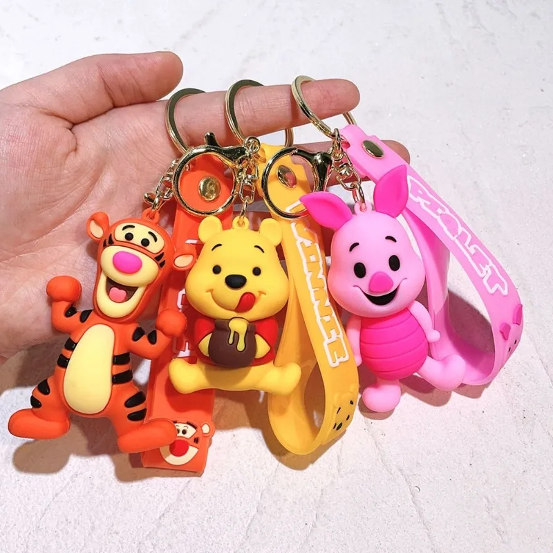 Cartoon Disney series Tigger Pooh Bear Mickey couple cute and exquisite creative design silicone school bag car doll pendant