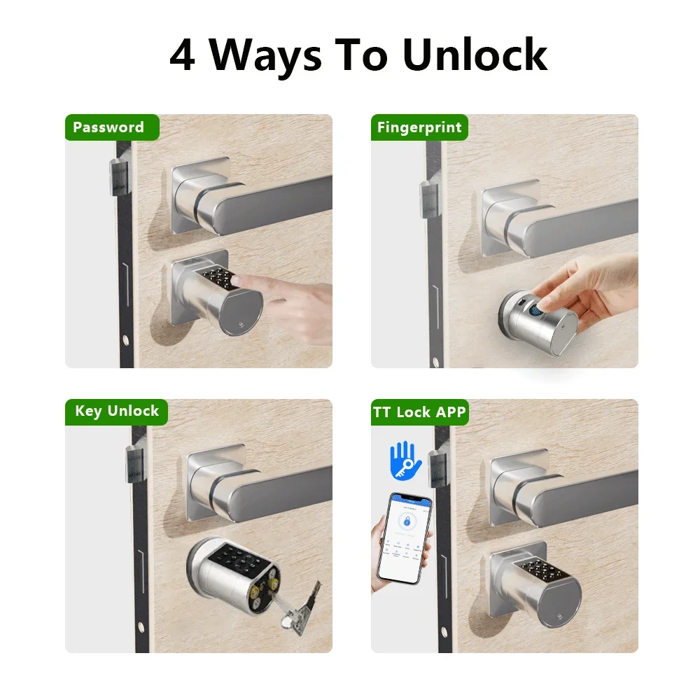 Cylinder Digital Door Lock With Adjustable Cylinder Length Password/Key/TT Lock APP Unlok