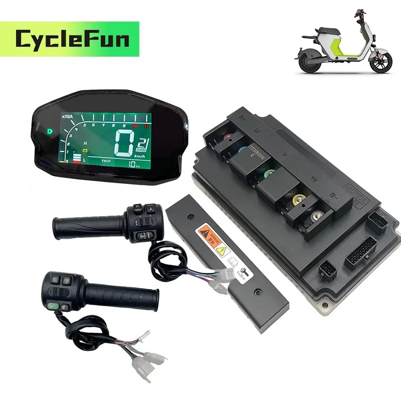 

VOTOL EM150S Sine Wave BLDC Controller Boost 275A FOC EM-150 With T08 Throttle And DKD Display For QS138 3KW 4KW Mid Drive Motor