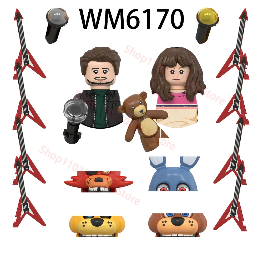 WM6170 WM6097 WM6074 горячая Распродажа ужасный медведь строительные блоки кирпичи Обучающие ужасные фигурки героев игрушки для детей