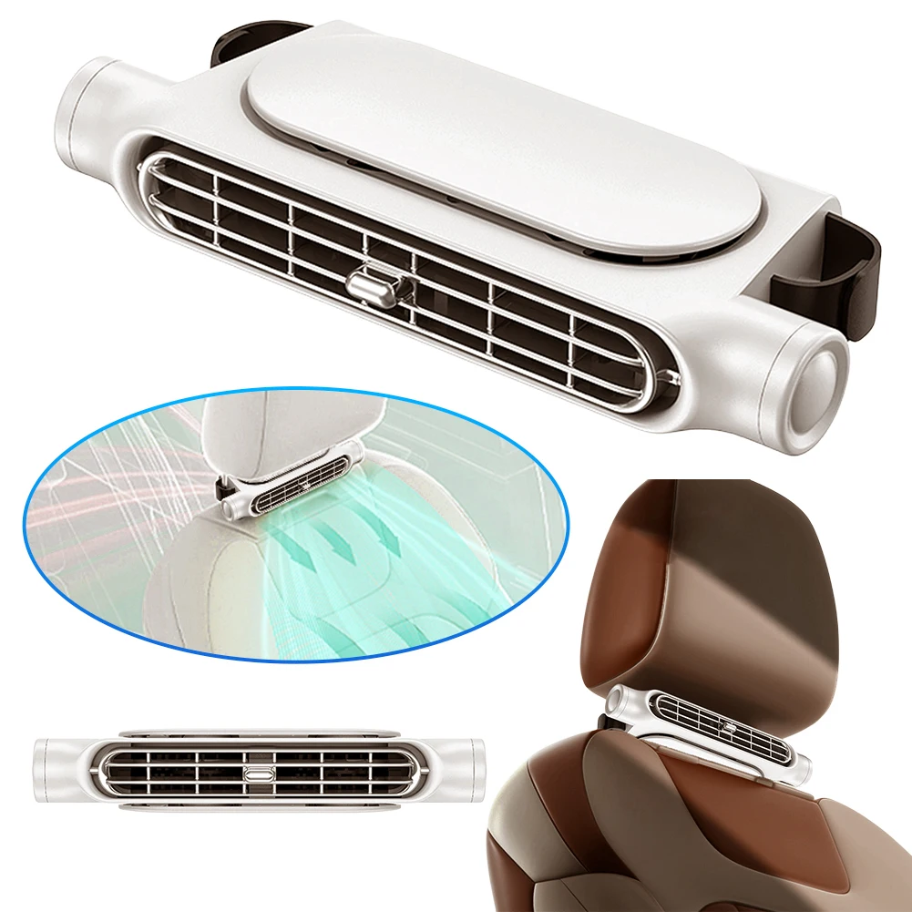 سيارة مسند الرأس مروحة تبريد الهواء 3 سرعات قابل للتعديل مقعد السيارة مروحة التبريد USB بالطاقة المقعد الخلفي التهوية الصيف اكسسوارات السيارات
