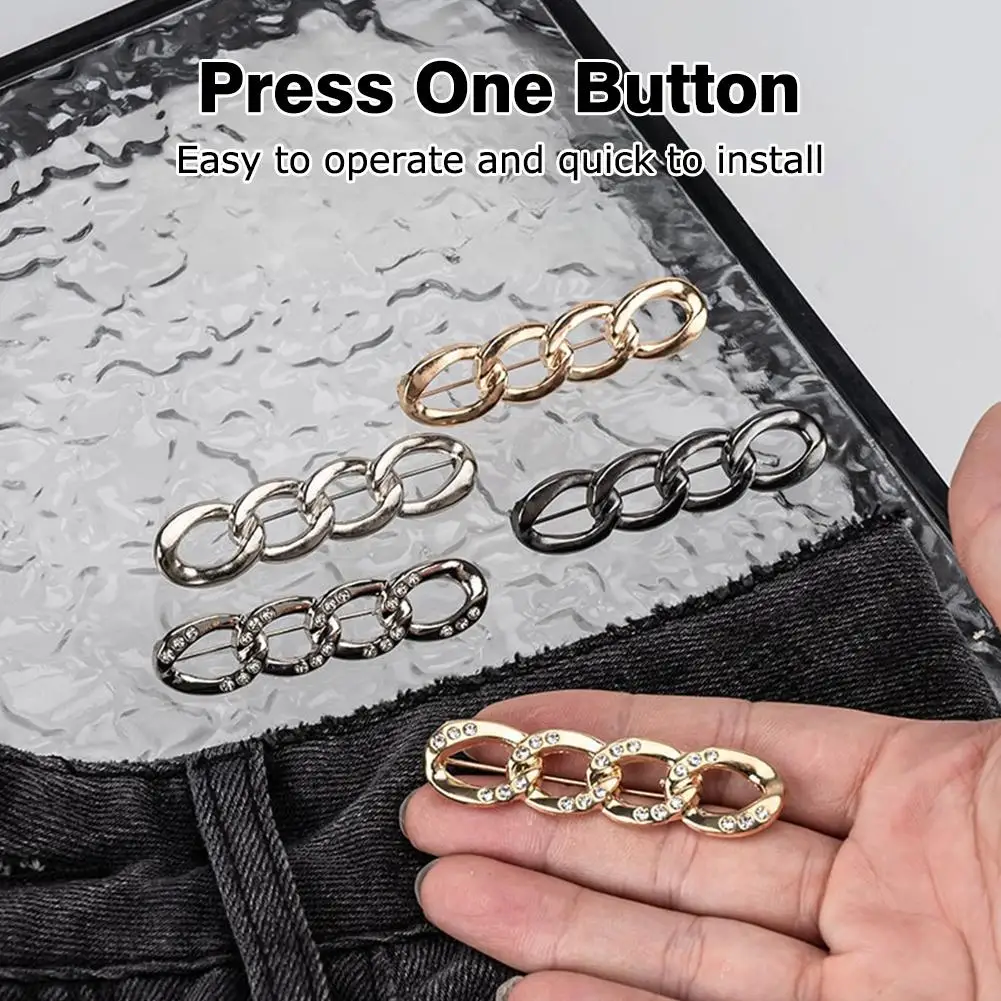 1 шт., съемная булавка для талии, металлическая застежка, булавка для джинсов, брюк, платья, кардиган, модная одежда, подарочные аксессуары