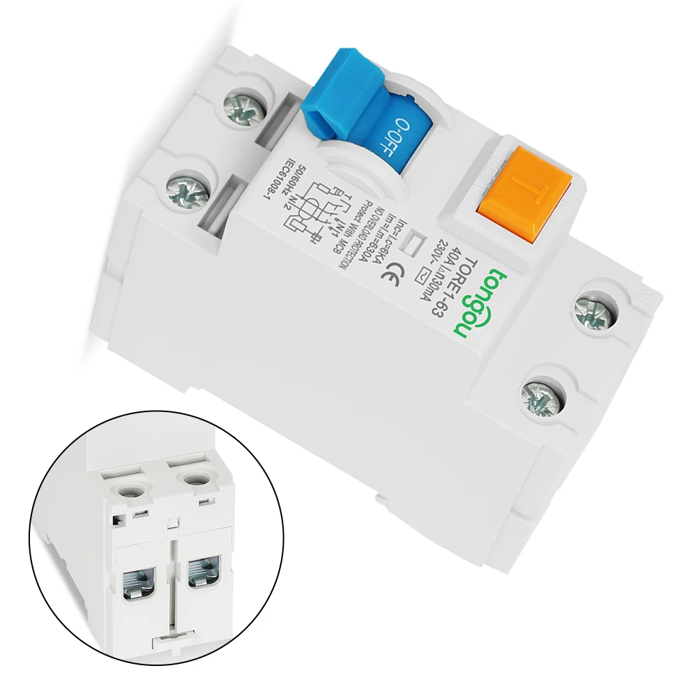 2P 10-63A 10mA Differential Circuit Breaker 6KA 230V Safety Switch With Wiring Diagram For Electrical Overload And Shock Protect