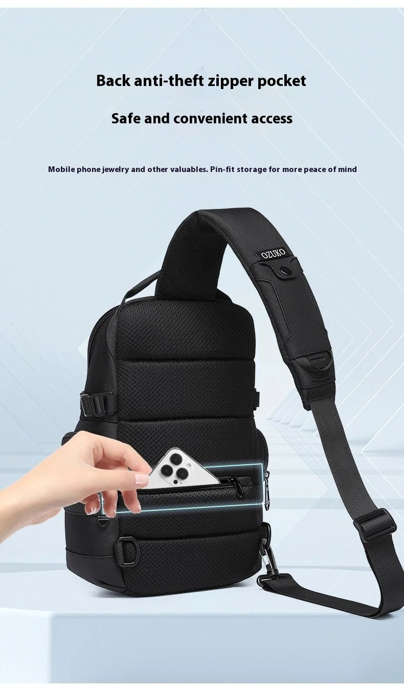 OZUKO Crossbody Bag Large Capacity Shoulder Bags for Male Waterproof Chest Bag Tactical Sling Messenger Bags Men Outdoor Sports