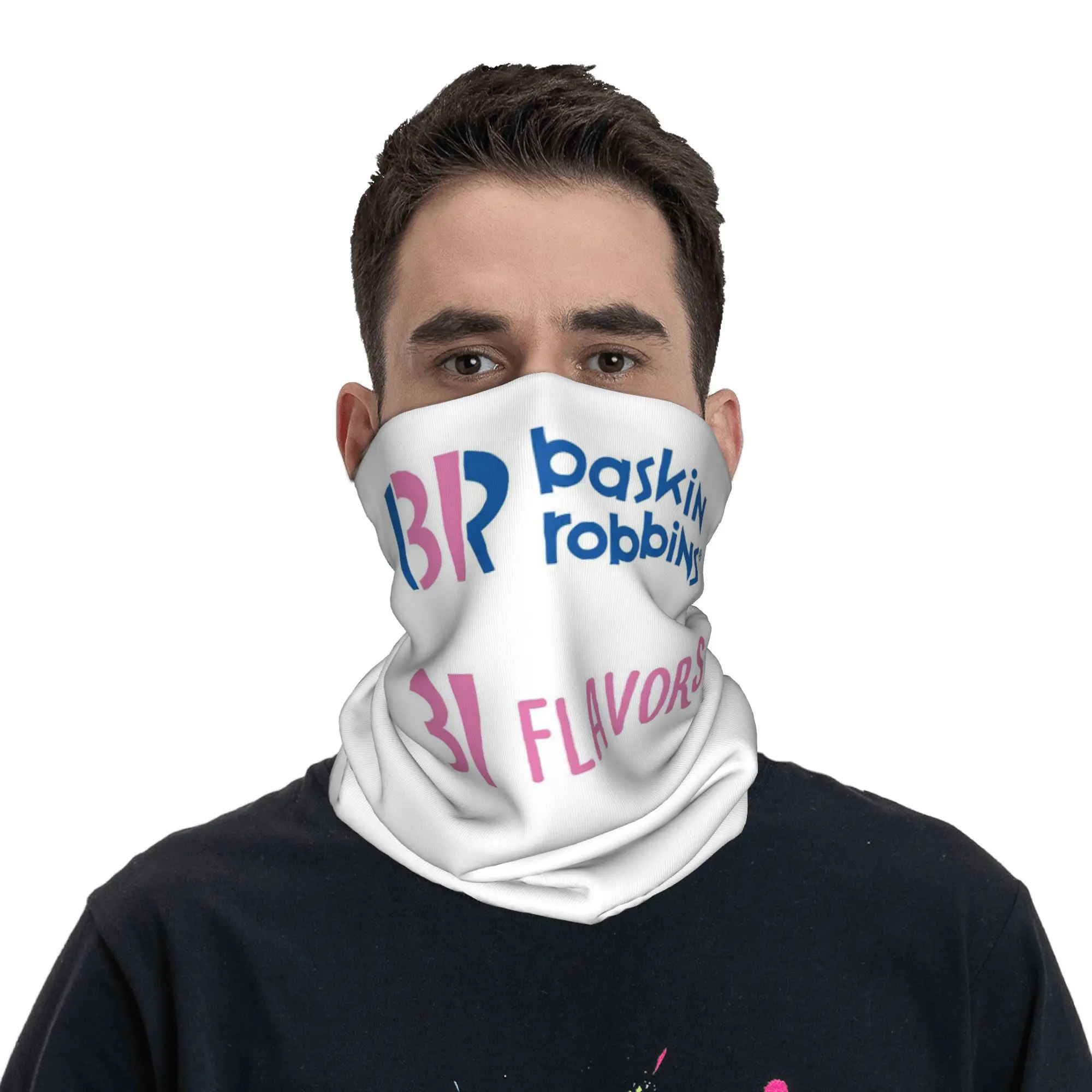 Baskin Robbins Gelato Bandana Ghetta per il collo Sciarpa avvolgente stampata Copricapo multifunzione Ciclismo per uomo Donna Adulto Antivento
