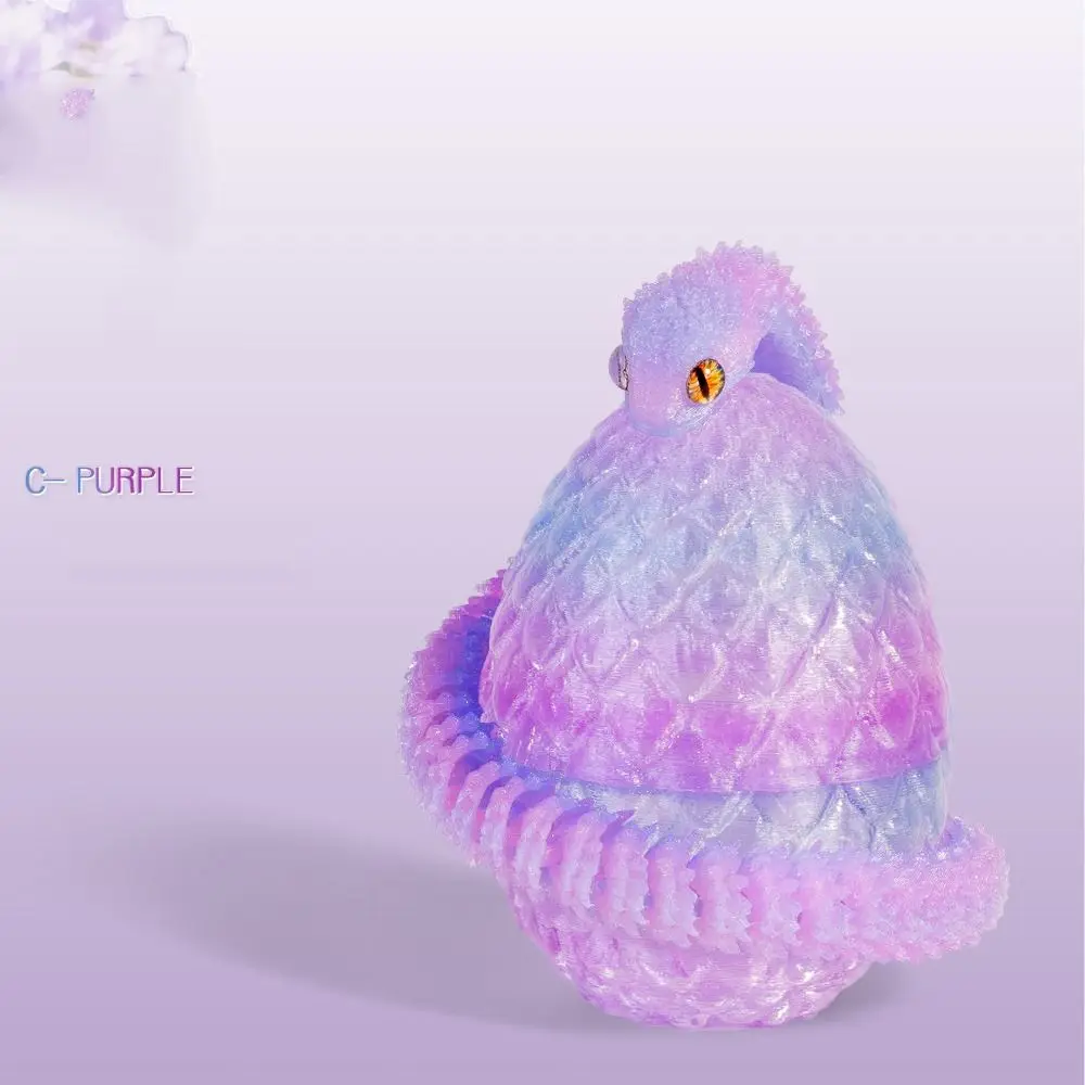 Movable Joint 3D Printed Snake Egg Toy Realistic Multicolor Simulated Snake Ornament PLA 30cm Simulation Snake Model Halloween