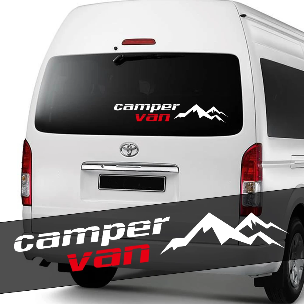 ملصقات تصفيف جبل فان التخييم ملصقات ديكور من الفينيل ملصق عالمي للسيارات Campervan متنقل RV ملحقات ضبط السيارات البضائع
