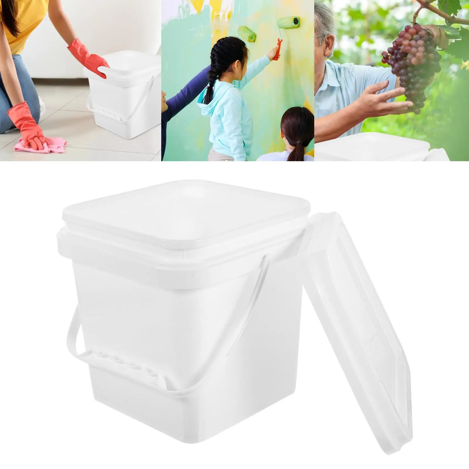 Handy Paint Mixing Bucket with Handle Multifunctional Paint Canister Convenient Storage for Painting Supplies and Pigment