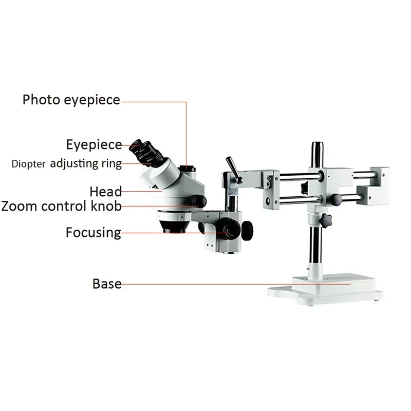 YYHC-7X-45X Stereo Repair Trinocular Microscope Precision Frosted Glass Lens Electronics Industry PCB Repair