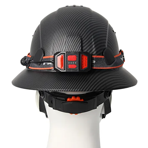 Imagen 2 del producto Cascos de seguridad de ala completa CE con lámpara de cabeza Led y luz trasera anticolisión casco de ingeniero de construcción gorra de trabajo transpirable