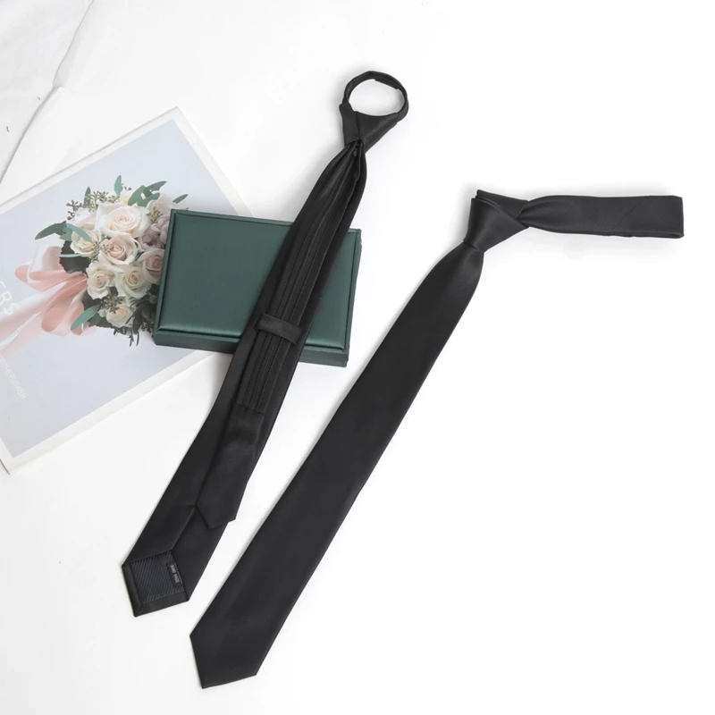 أسود الألوان سستة التعادل اليدوية عالية الجودة ربطة العنق نحيل 6 سنتيمتر الرجال العلاقات للرجل المرأة الجاكار Cravat الأعمال حفلة Corbatas #1