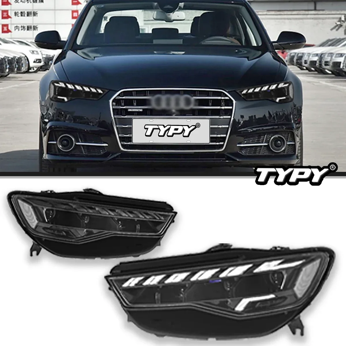 

Автомобильные фары TYPY для Audi A6L, светодиодные фары для проектора, 2016-2018 дневных ходовых огней, автомобильные аксессуары