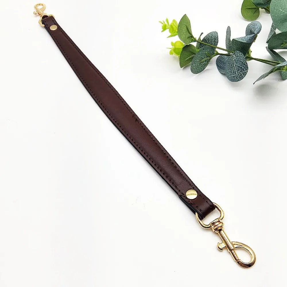 Sturdy Strap Short Shoulder Strap Metal Hardware Folded Strap Underarm Bag Strap PU Leather+metal Handbag Transformation Strap