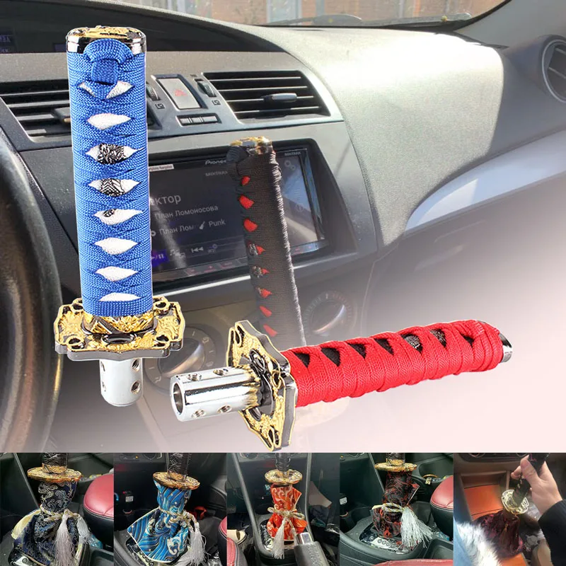 

150MM JDM Universal Katana Samurai Sword Shift Knob Shifter With Adapters Gear Shift knob Dust Cover Set