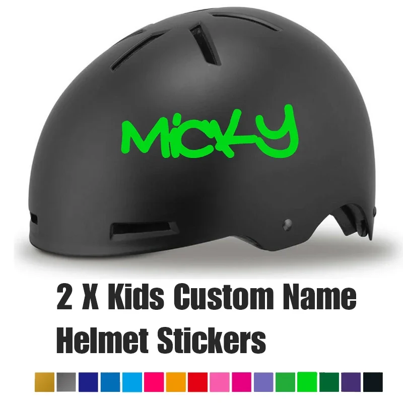 2 х наклейки с граффити на шлем с индивидуальным именем для детей, автомобилей, велосипедов, скейтбордов, декоративные буквы, клейкая виниловая наклейка, Рождественский подарок
