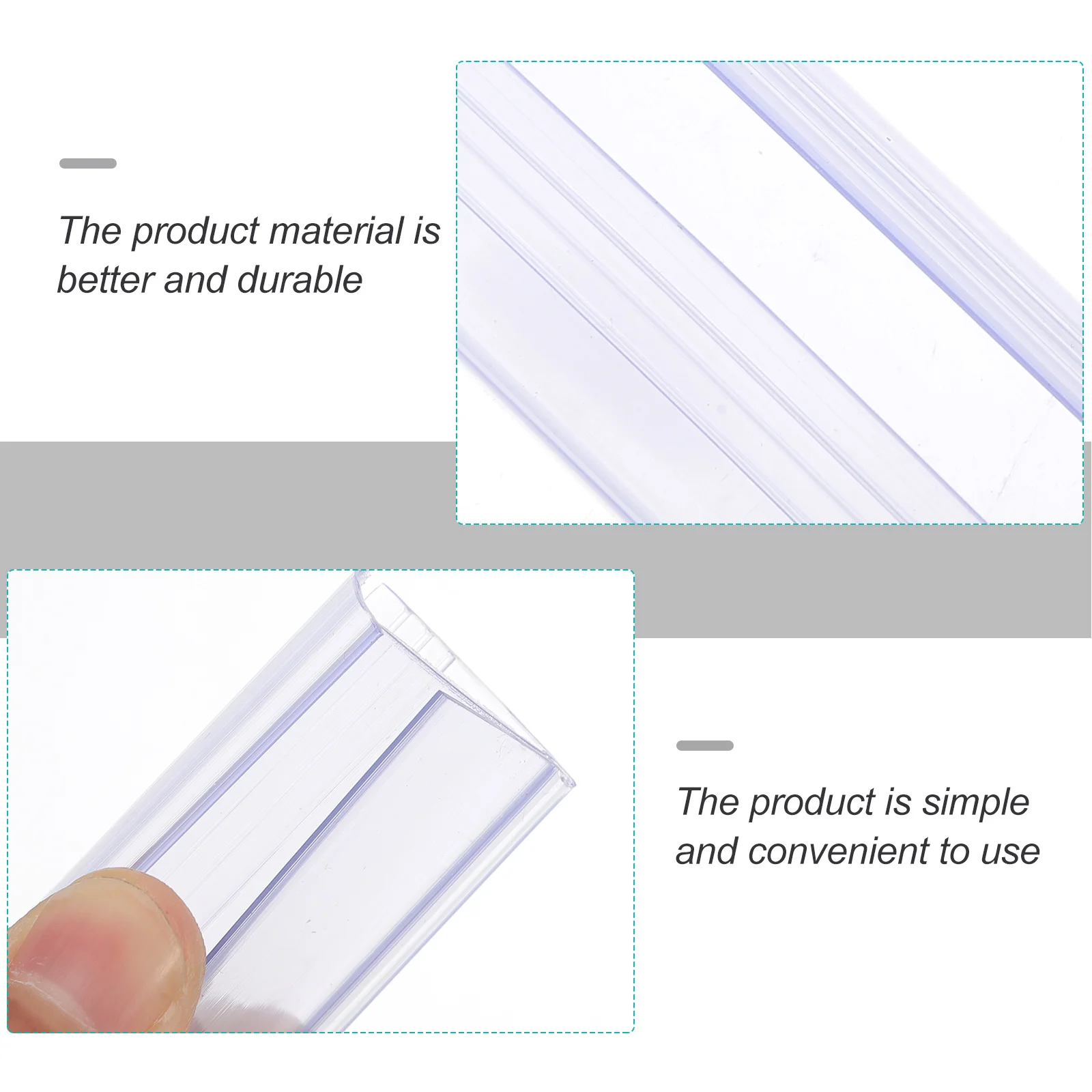 

20Pcs Plastic Price Display Holder Simple Design Label Stand for Retail Shop Merchandise Sign Clear Label Holder