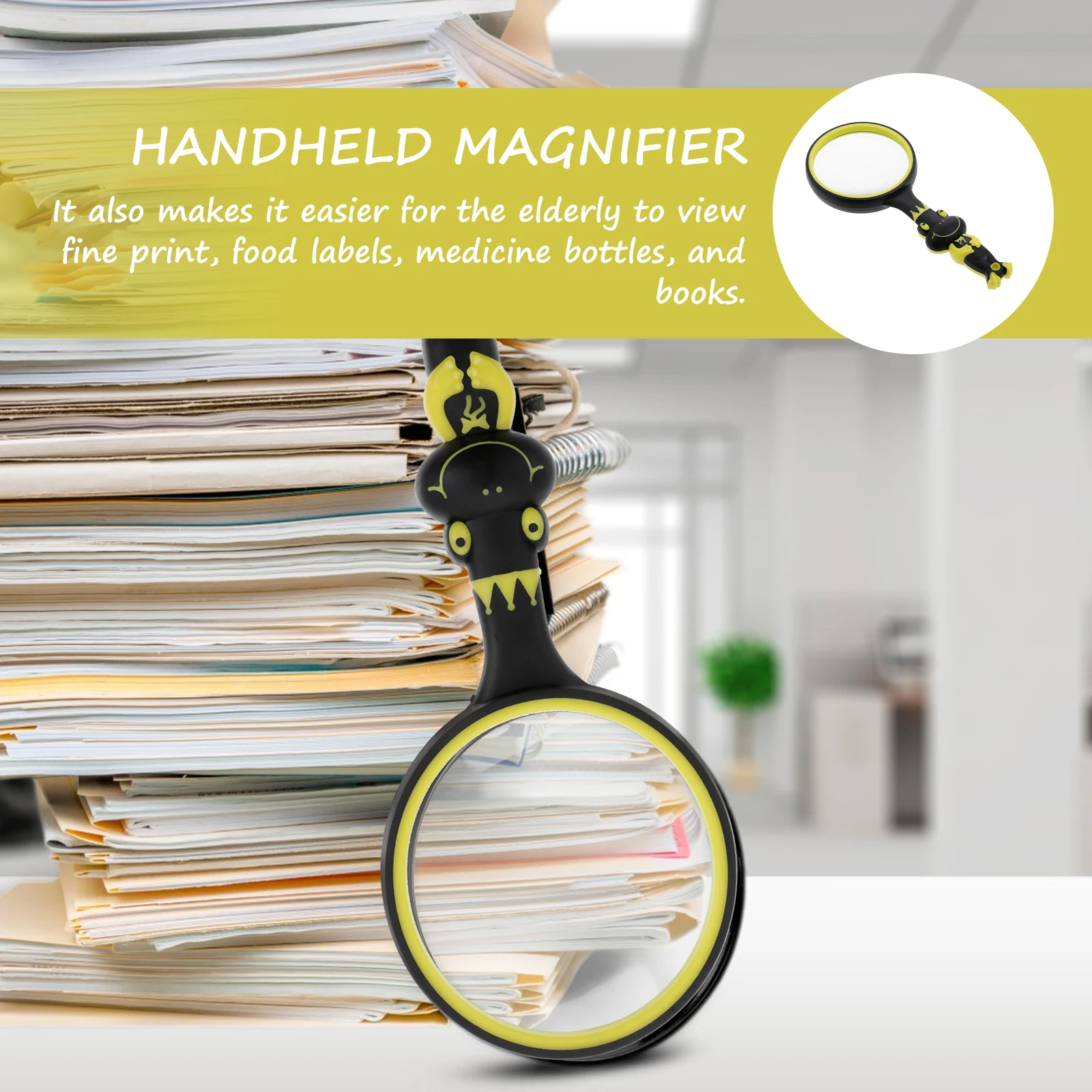 

Mini Portable Kids Magnifying Glass Durable Practical Long Lasting Use Easy Hold Rubber H Lens Backpack Students