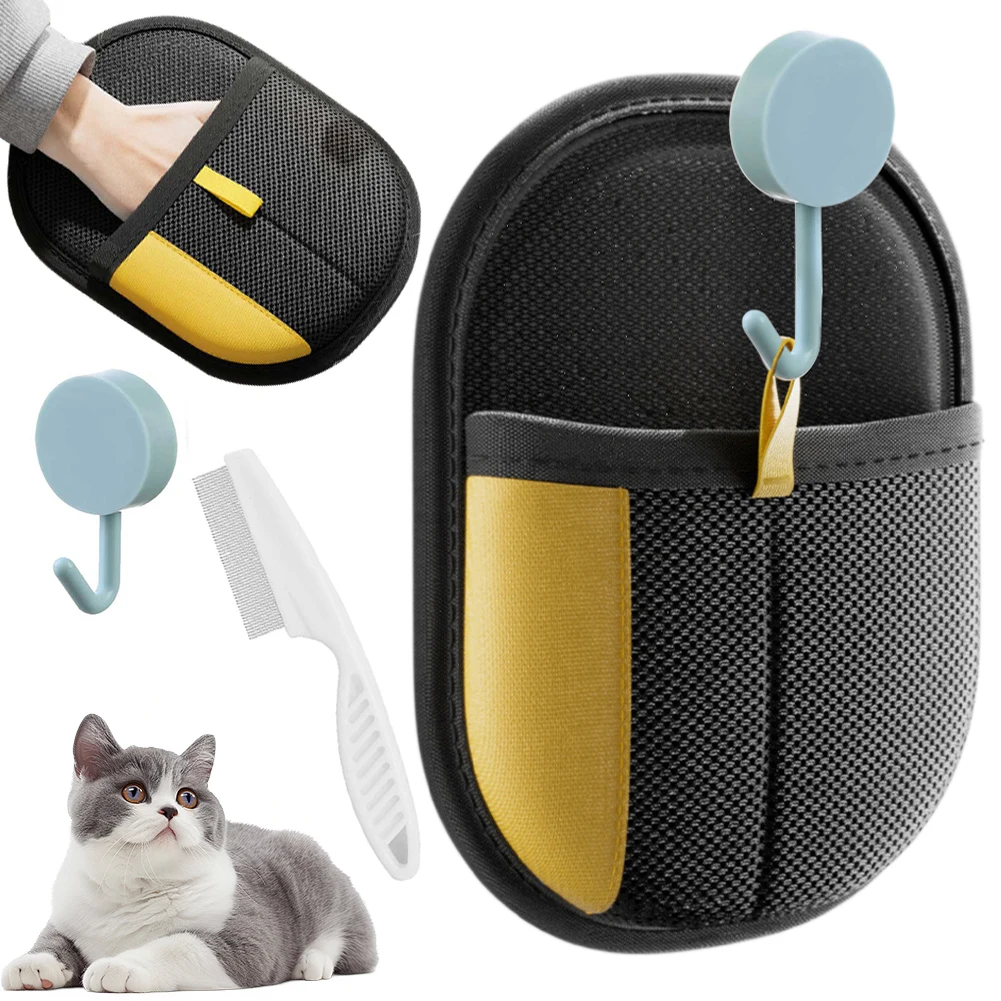 1-3PCS Pet Hair Remover Glove Double-Sided Fur Gloves Cat Dog Fur Magnet Gloves for Washing Deshedding Cleaning Carpets Sofas