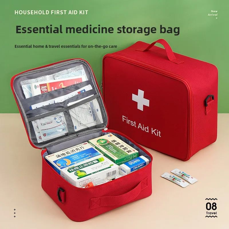 Custodia per medicinali di grande capacità Armadietto per medicinali domestico Kit medico portatile Borsa medica a tracolla Custodia per medicinali da esterno