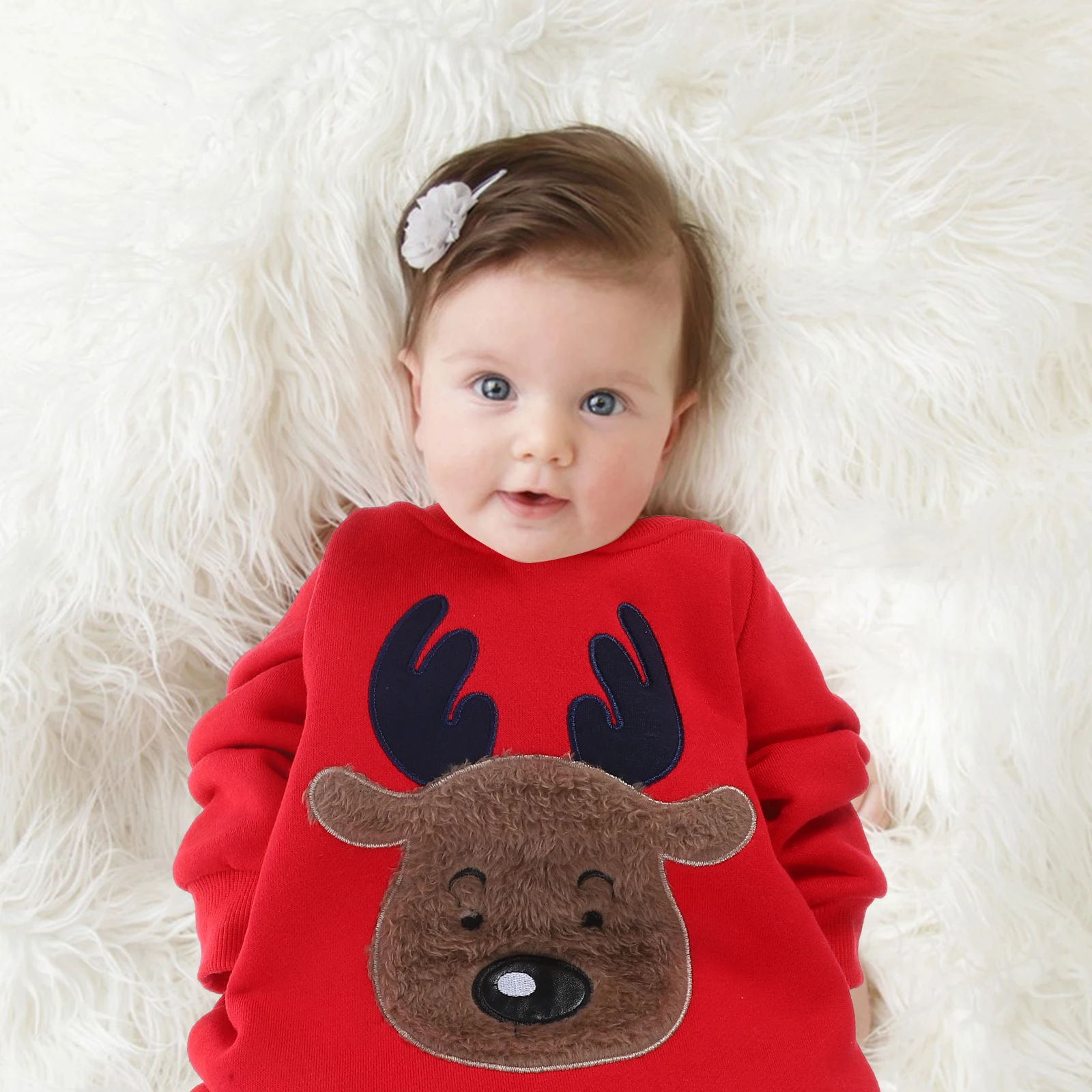 

Christmas Elk Baby Romper Cotton Jumpsuit Warm Soft Toddler Clothes Long Christmas Baby Jumpsuit Sleeve Infant Wear
