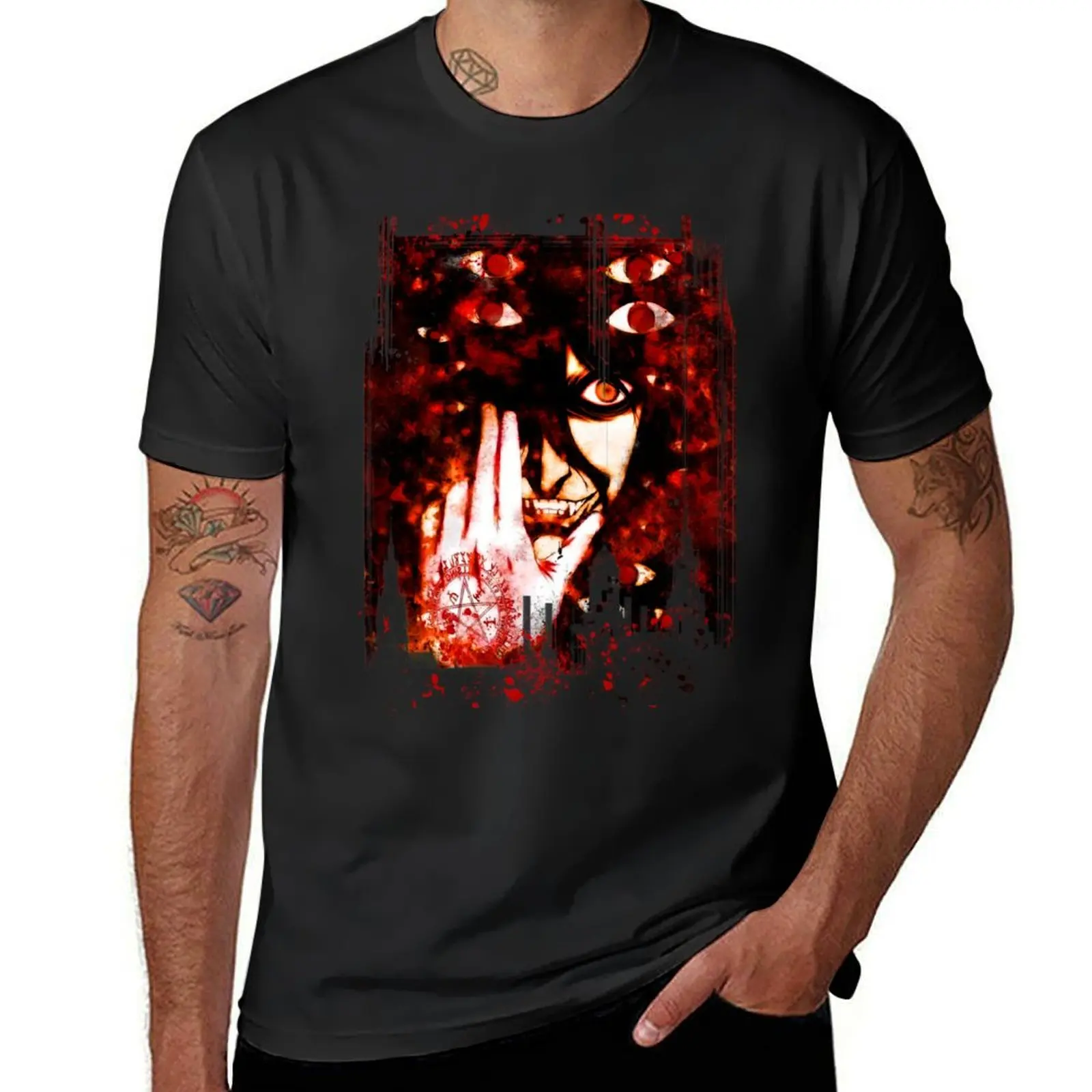 

Hellsing T-Shirt hippie clothes vintage clothes graphic tee shirt shirts graphic mens t shirts top quality