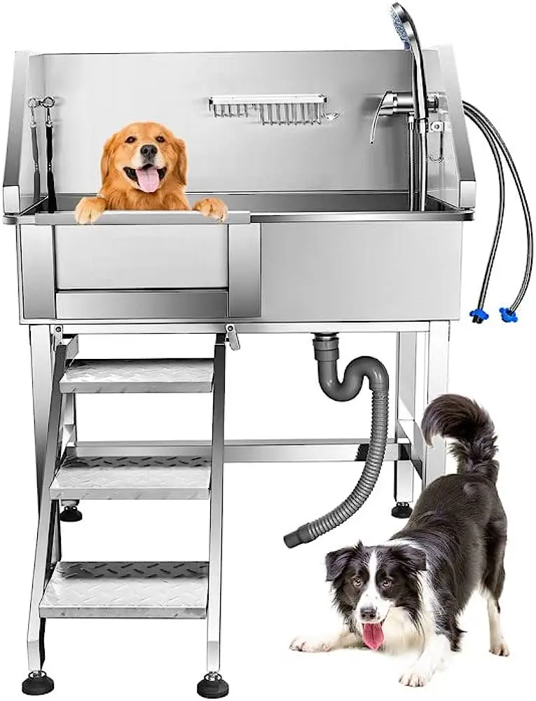 Dog Grooming Tub Washing Pool Pet Shop Large Dog Bathtub 304 Stainless Steel Dog Bathing Tub