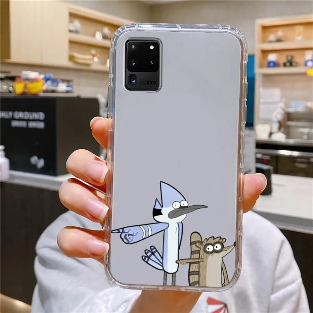 R-Regular Show Cartoon Phone Case For Samsung Galaxy A52 A12 A51 S21 Edge S22ULTRA S23 S20LITE Plus ultra Transparent Cover