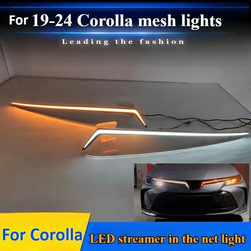 For Toyota Corolla 2019-2024 streamer in the mesh light LED front through light modified decorative light car accessories