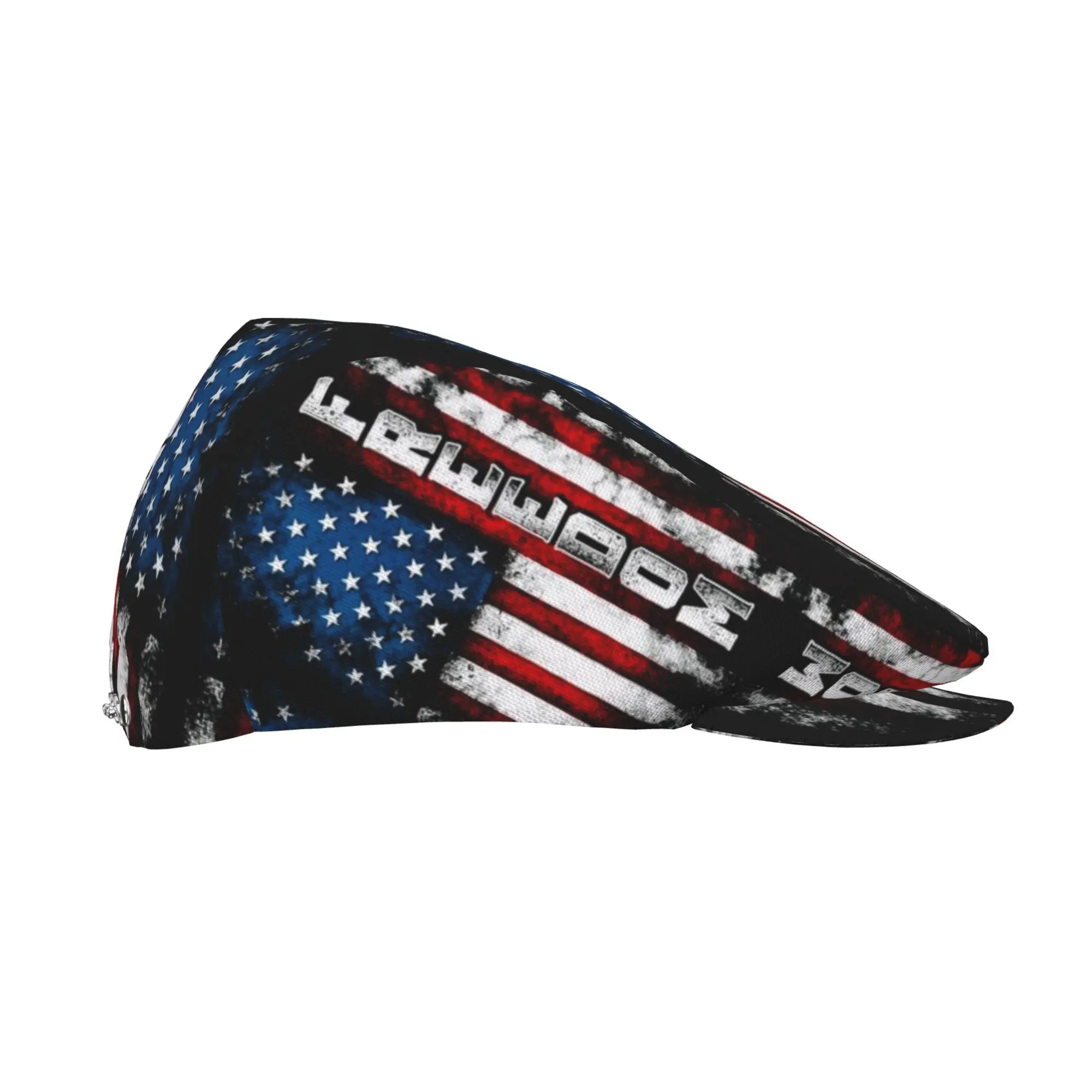 1pc Vintage Freedom Flag Texture All-over Print Flat-top Hat for Men and Women; Painter's Hat, Newsboy Cap, Beret, Irish-style D
