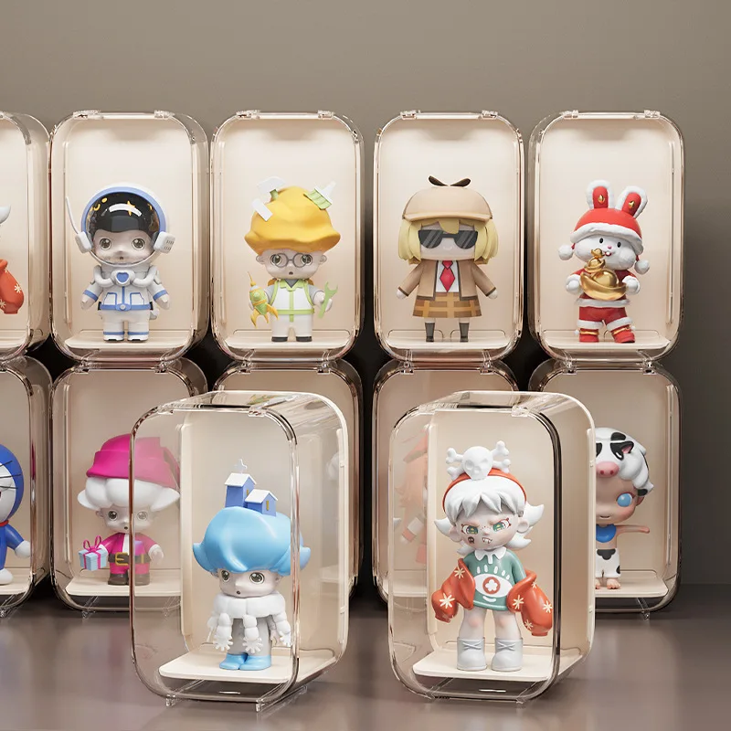 Sonny Angel Blind Box Storage Display Pull Cloth Doll Figure Cabinet Acrylic Desktop Dustproof Ornaments Doll Display Box