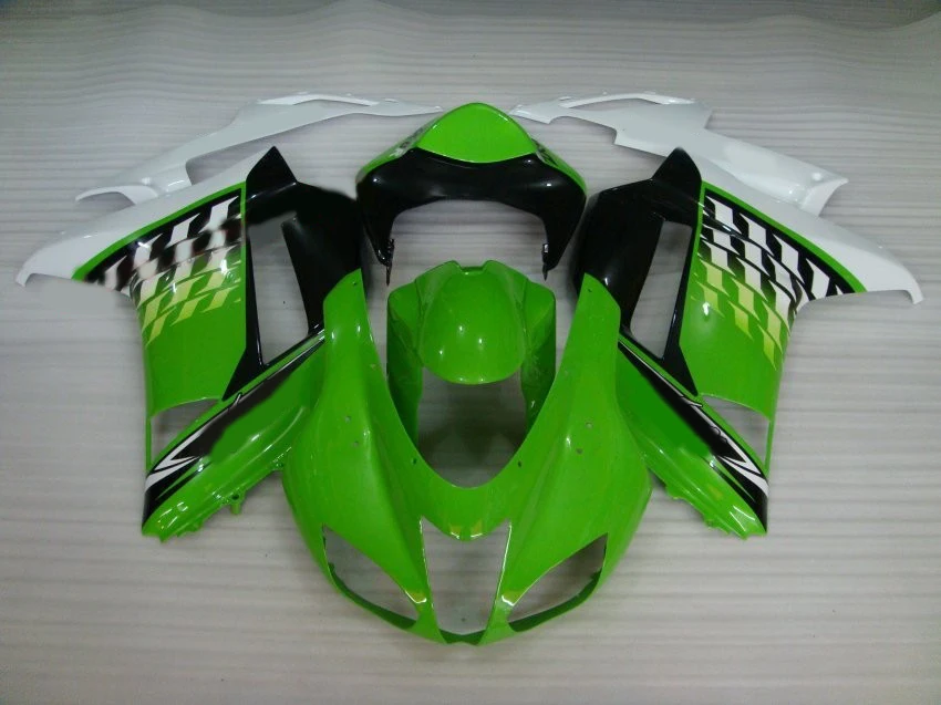 

Лучшая цена комплект обтекателей кузова для Kawasaki Ninja ZX6R 07 08 года Mold ZX 6R 2007 2008, комплект обтекателей зеленый, черный, белый, новый