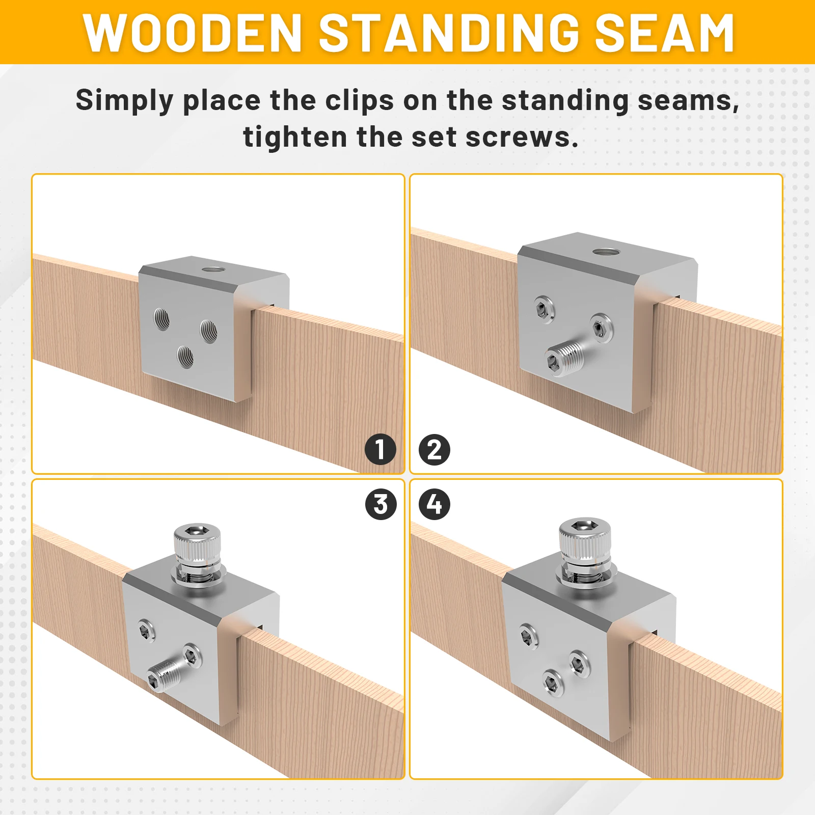 8 Units Roof Clamp for Standing Metal Roof Standing Seam Roof Clamp for Heat Cable, On-grid System Installation