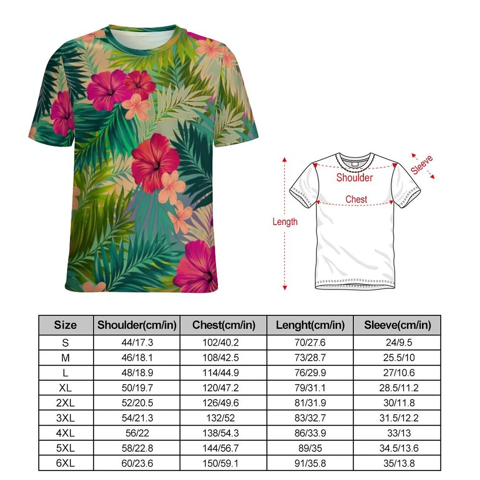 Sunset Beach T-Shirt Tropical Floral Print Fashion T Shirts Men Casual Tshirt Beach Short Sleeve Design Tops Plus Size