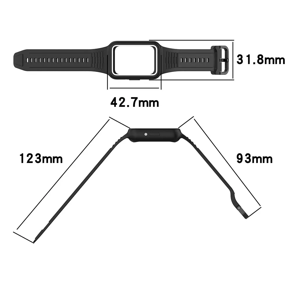 Watch Strap + Protective Case For Samsung Galaxy Fit 3 / Huawei Band 8 9 NFC Wrist Band Bracelet Silicone SmartWatch Watchband