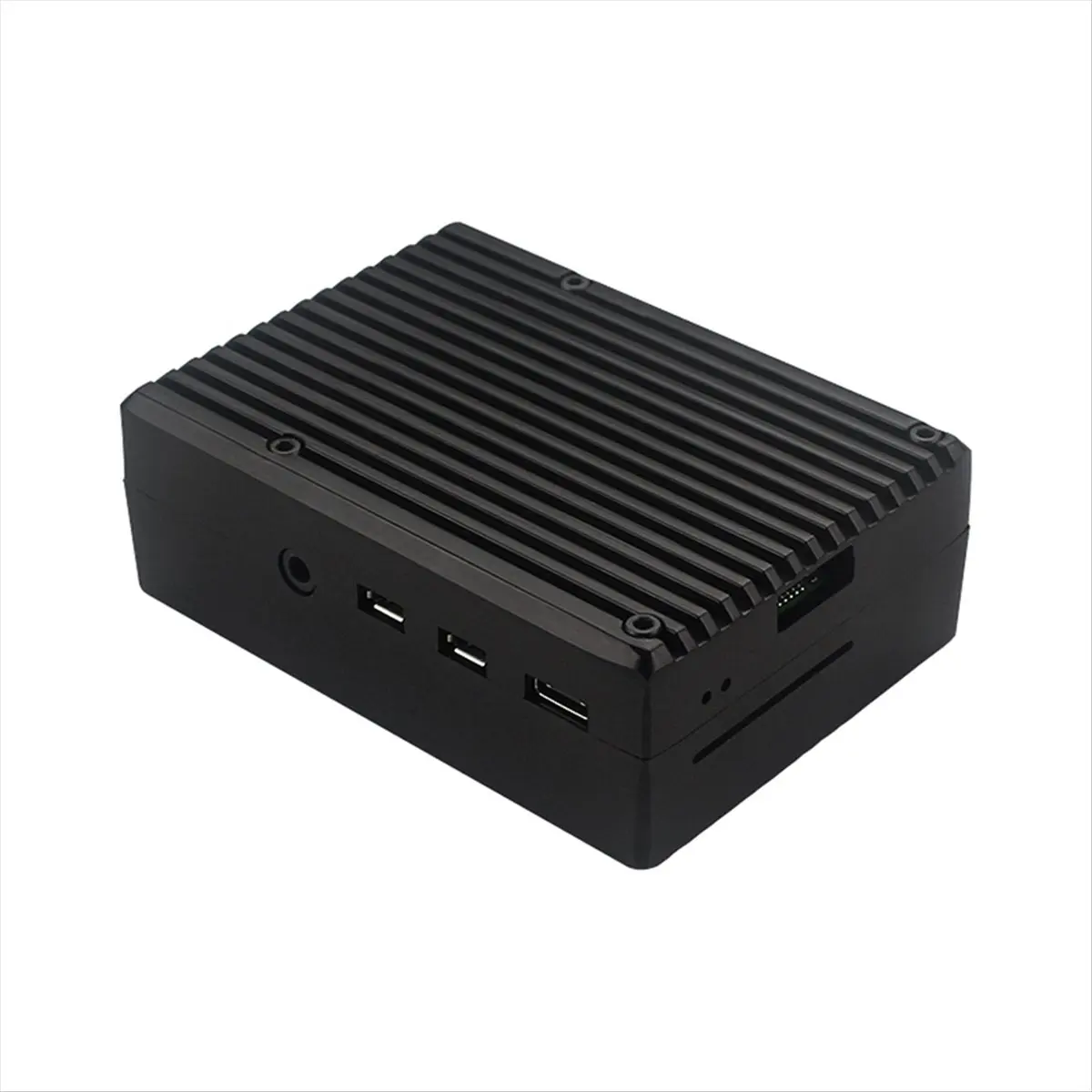 feelfeel Aluminum Alloy Case for Raspberry Pi 4 Metal Shell Passive Cooling Enlosure Case for Raspberry Pi 4 Model B Black