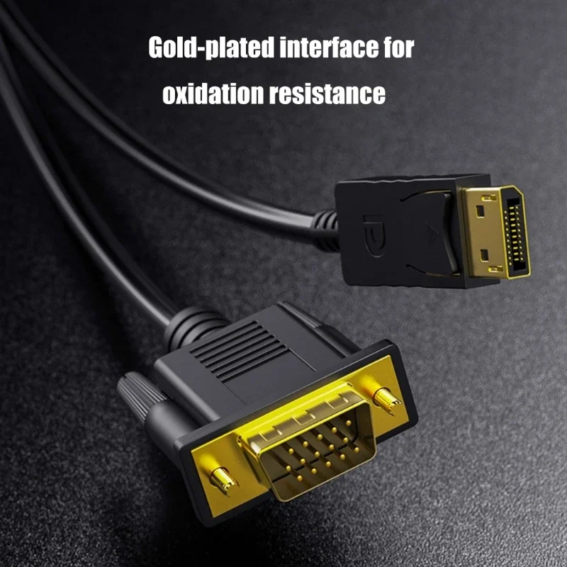 Kabel Display Port do konwertera VGA Kabel DisplayPort do VGA do laptopa do projektora Transmisja wideo Rozrywka