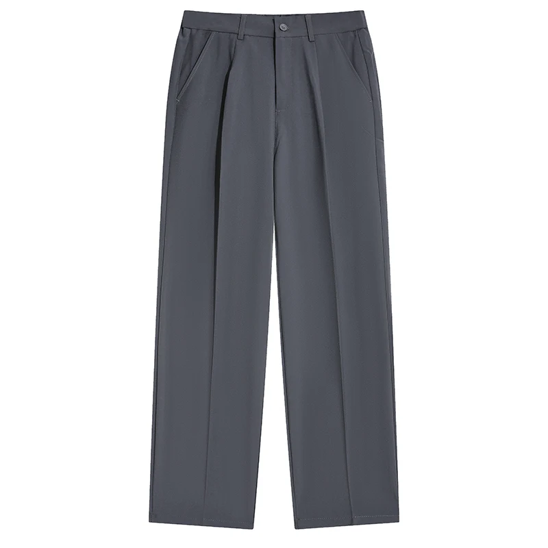 

BMOB Men's Casual Straight Leg Pants Spring Faion Brand Pure Color Dra Sle Trendy And Haome All-Match Suit Pants