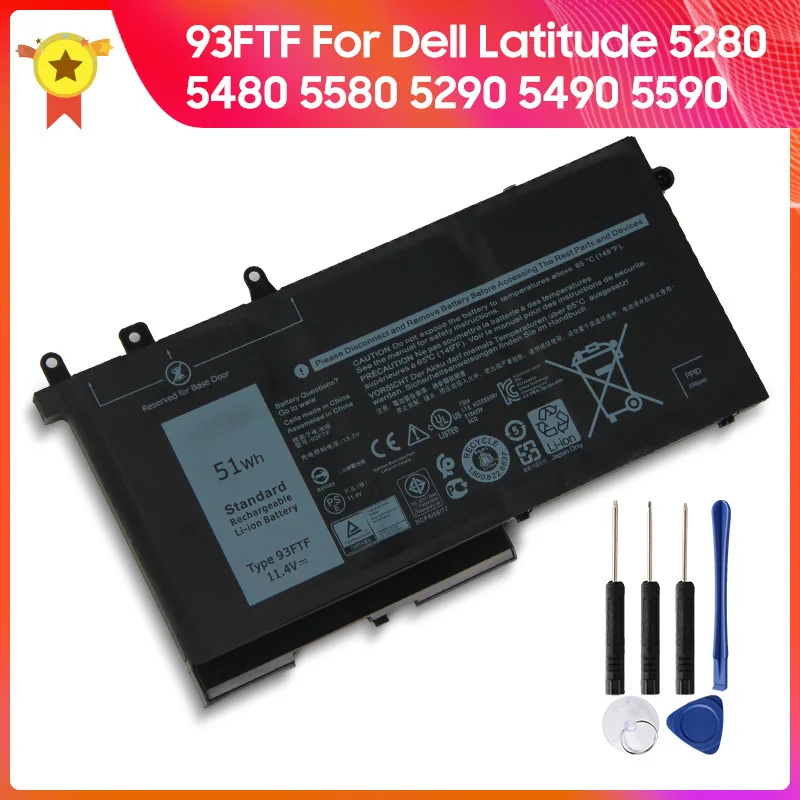 

Сменный аккумулятор 93FTF для Dell Latitude 5280 5480 5580 5290 5490 5590 083XPC 83XPC D4CMT 4YFVG 3DDDG, высококачественные аккумуляторы