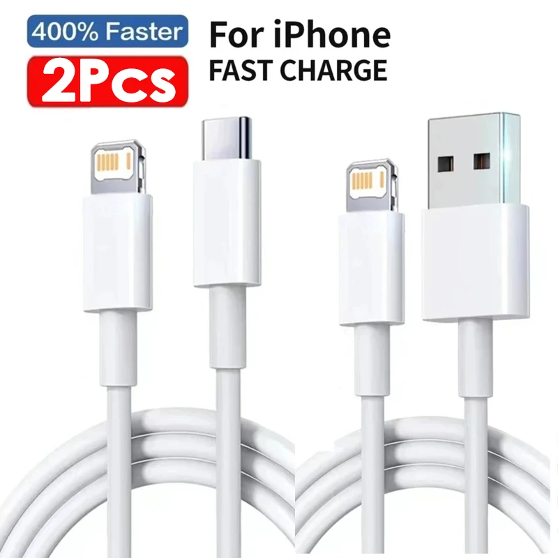 2Pcs For APPLE 35W PD Cable Fast Charging For iPhone 14 13 12 11 Pro Max Plus mini X XR XS MAX USB C Fast Charger Type C Cable