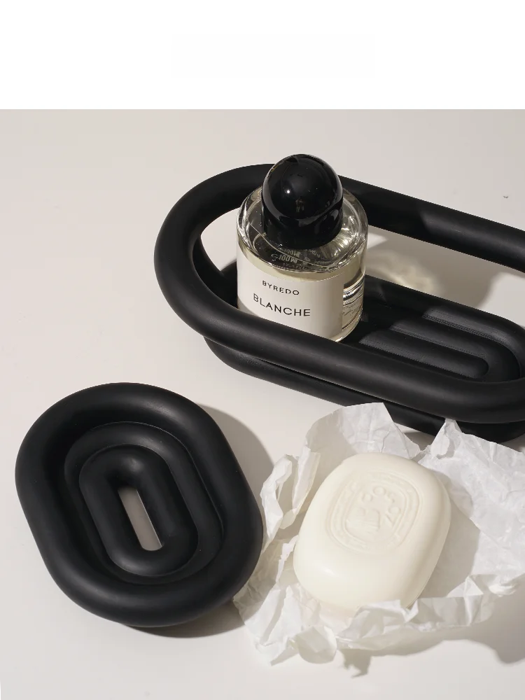 

URFF DECO Patent Soap Di Batoom Storage Basket Series Tray Plate Storage Basket Bla White Retro Nordic Sle Handmade