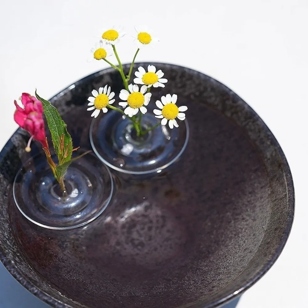 10Pcs Round Clear Floating Flower Vase Keeps Flowers Fresh Plastic Hydroponic Holder Transparent Artistic Floral Display Tool