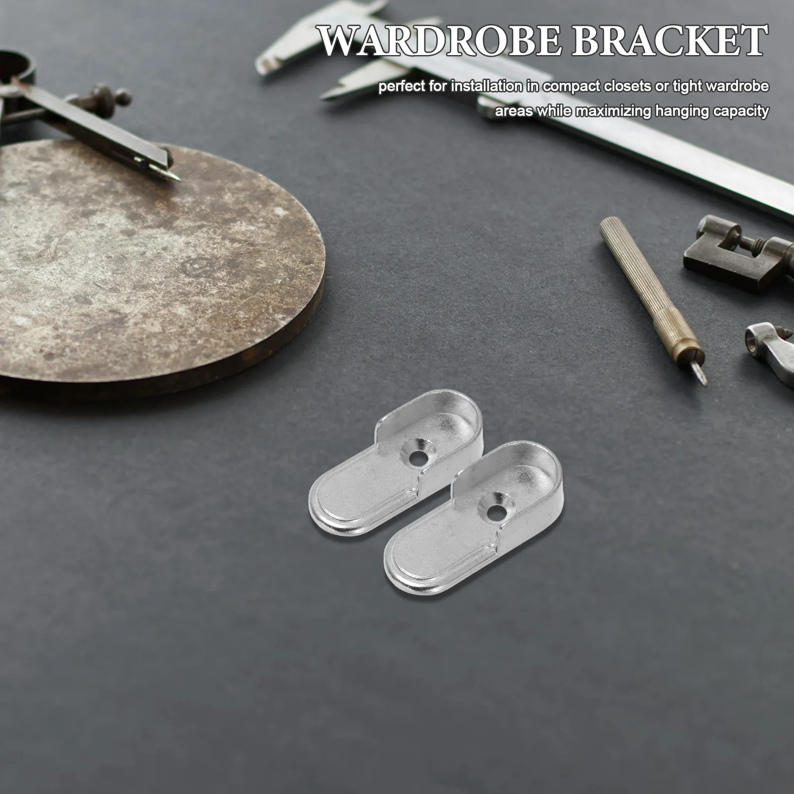 Wall Mount Closet Rod Socket 1 Piece Wide Range Adjustable Clothing Rod Bracket for Closet Storage Organizer Support