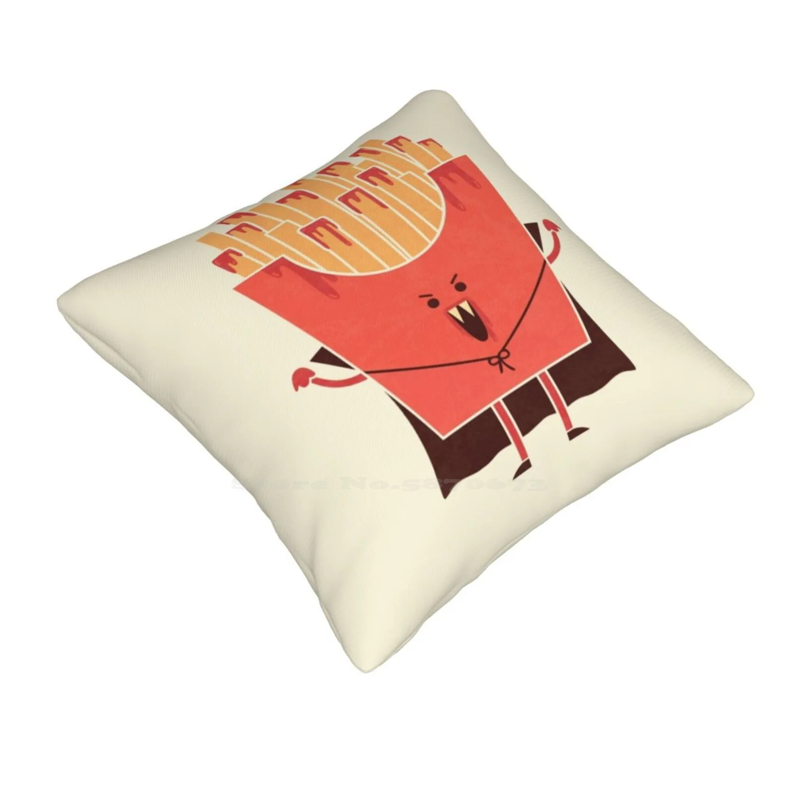 Nospotatu Pillow Cover Hug Pillowcase Dracula Funny Fast Food Cute Horror Ketchup Fries Teo Zirinis