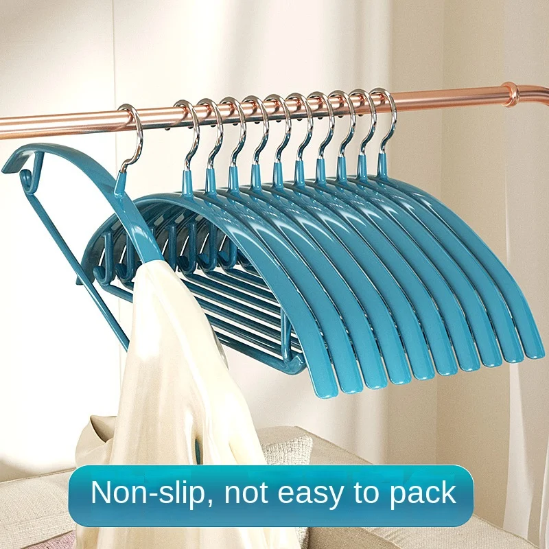 

Dipped semicircular metal drying rack household non-slip bold adult clothing hanging wide shoulder non-marking hanger