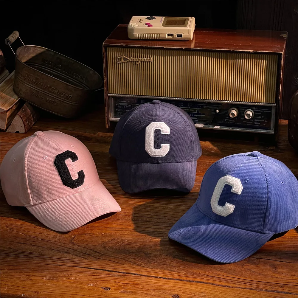 Autumn And Winter Korean Version Of The Corduroy Hard Top Baseball Cap Show Face Small Hat Fashion Wild Duck Tongue Cap