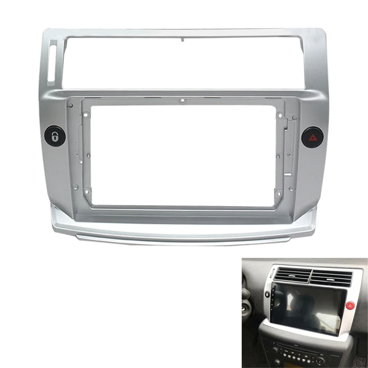 9 Inch Car Fascia Radio Panel DVD Panel Dash Kit Install Adapter Console Frame for Citroen C4 C-Triomphe C-Quatre 04-14