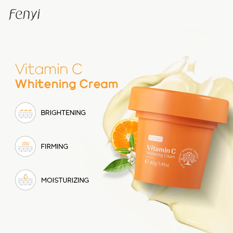 Fenyi Vitamin C Brighten Skin Tone Face Cream 40g Reduce Dark Spots Refreshing Moisturizer