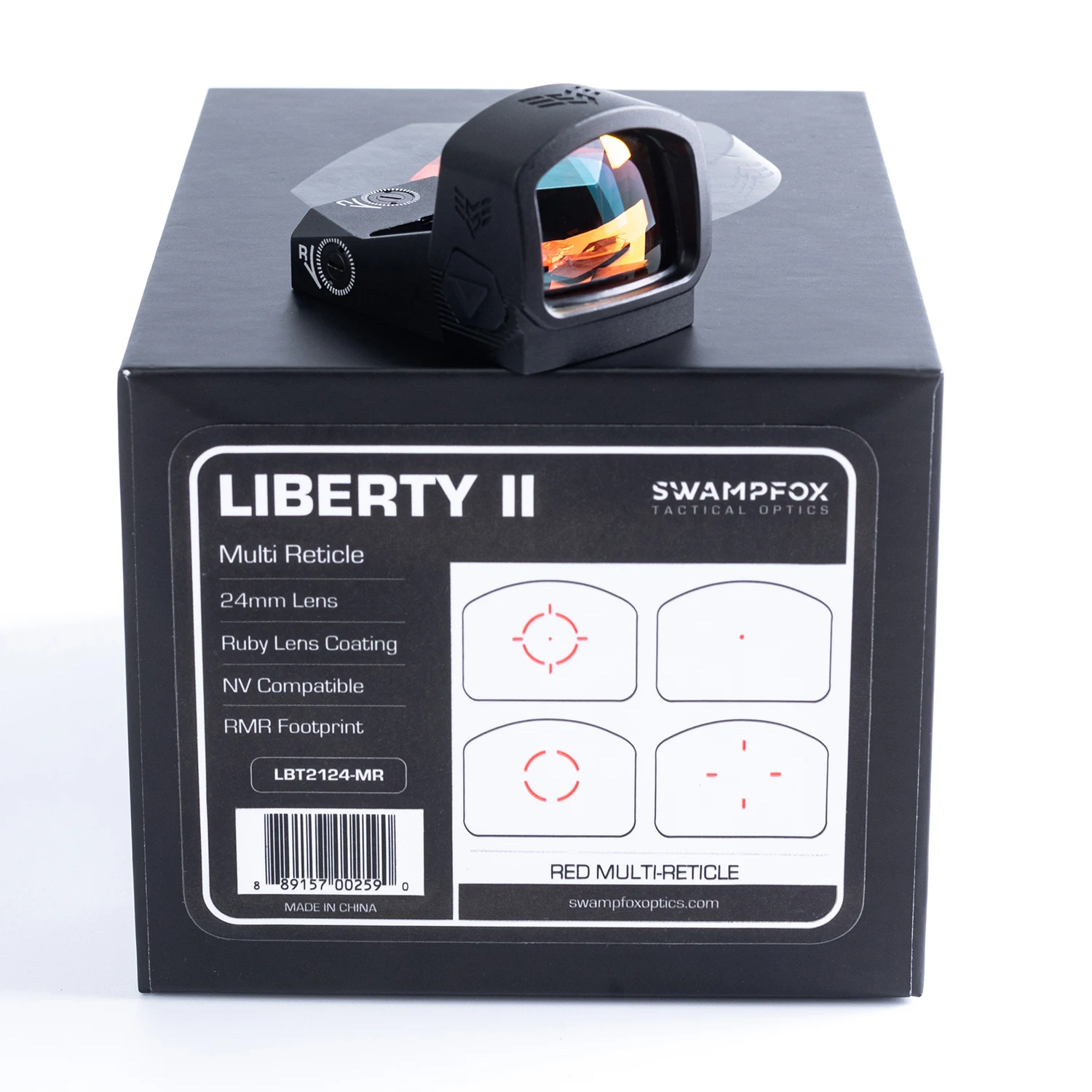 

Оригинальный Swampfox Liberty II полный размер 1x24 зеркальный прицел 3 MOA мульти-сетка Красная точка стандартная